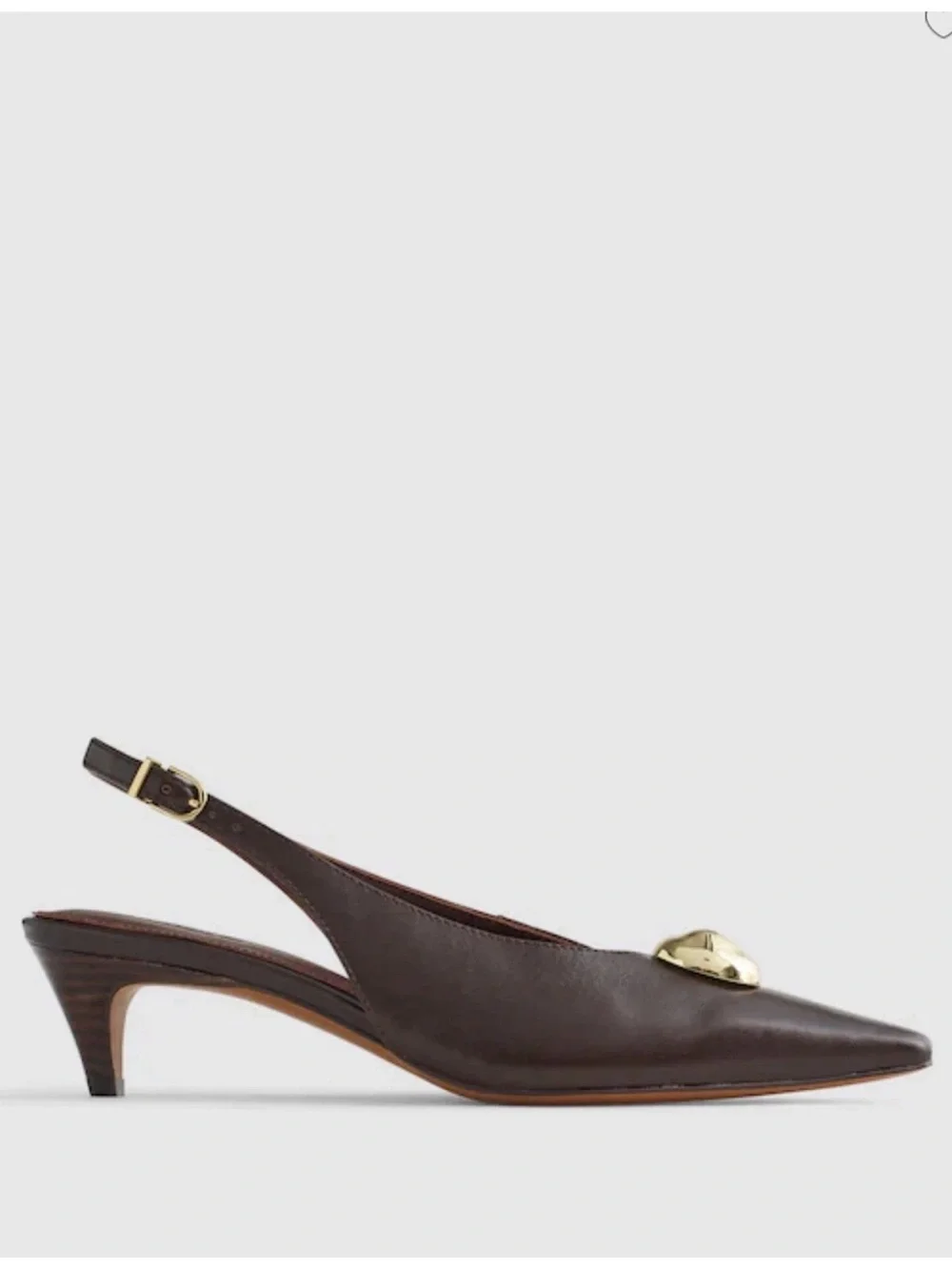 Madewell The Emilie Slingback Pump in Coffee Bean Brown Leather Size 10